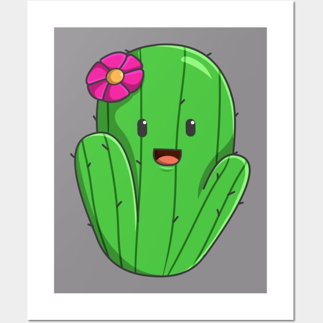 Kawaii Cactus Wall Art by Salfiart